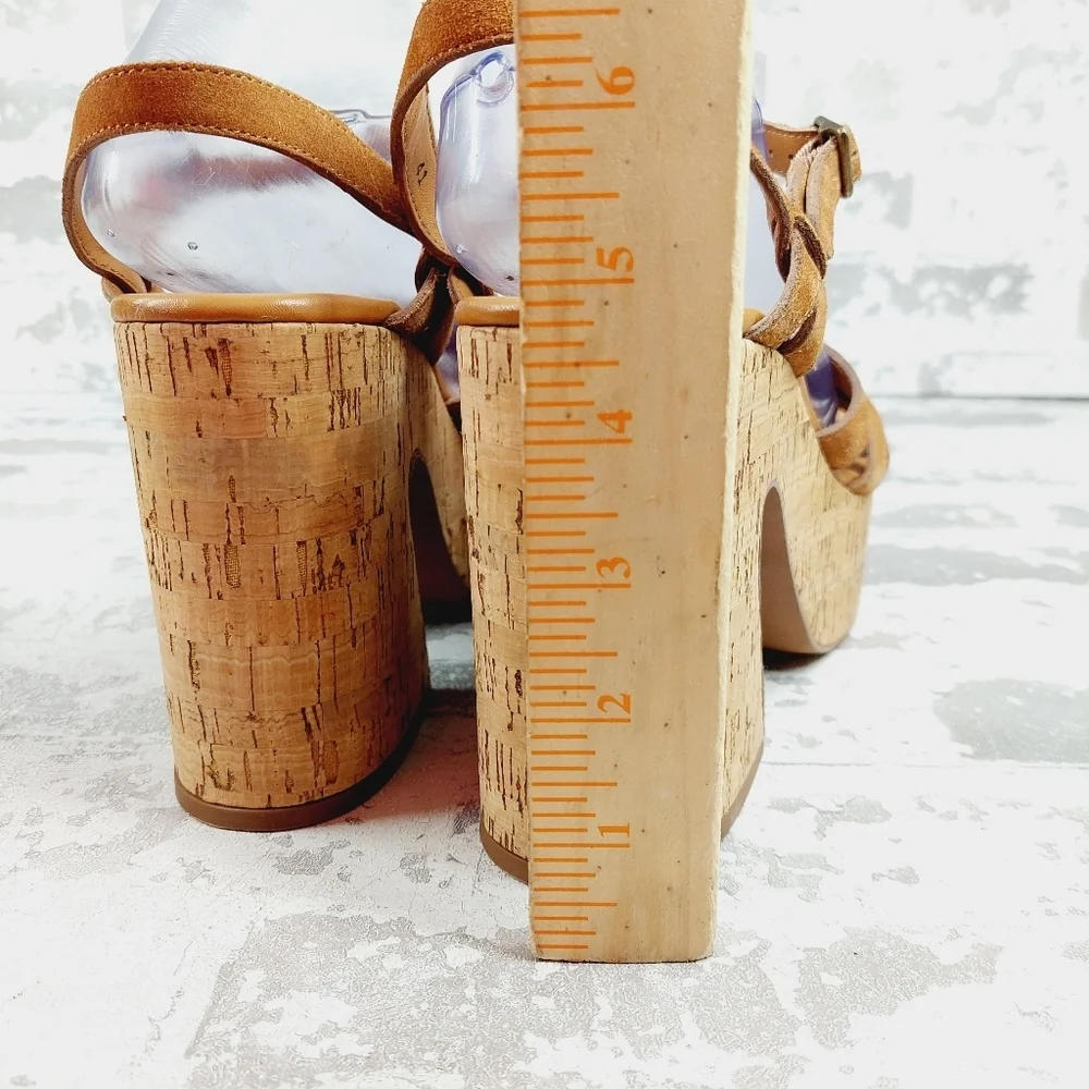 New Free People LisbonTan Leather Mary Jane Platform Sandal O414